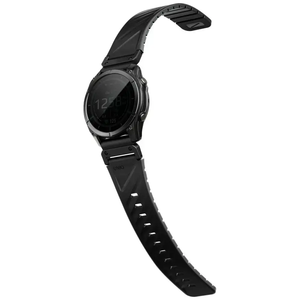 UNIQ Fluo viedpulksteņa siksniņa priekš Garmin (26 mm) | silikons | melna