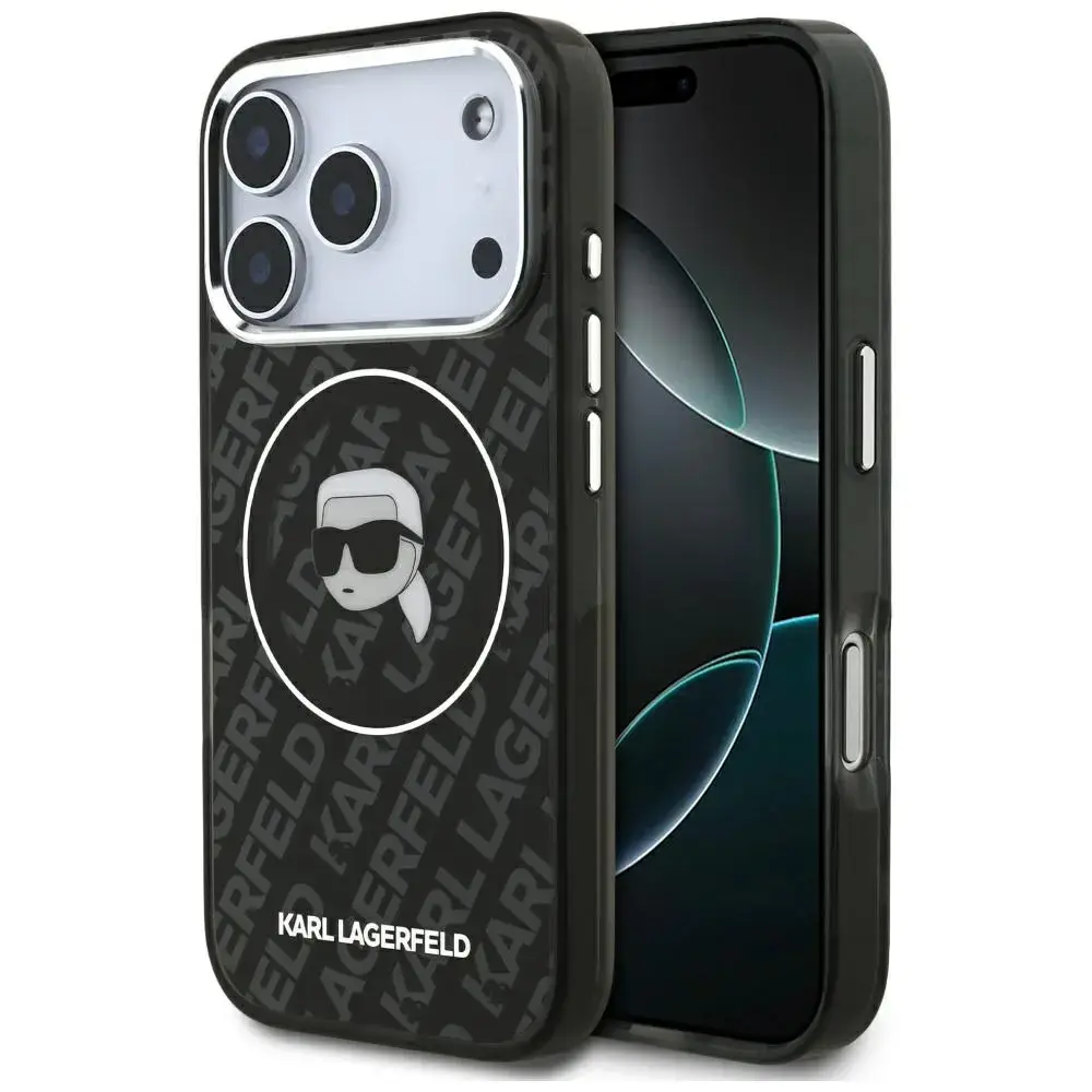 Karl Lagerfeld IML Karl Head Logo чехол с поддержкой MagSafe для телефона iPhone 17 Pro черный