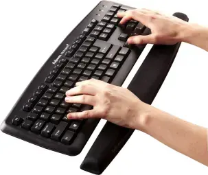 Klaviatūras paliktnis Fellowes Memory Foam Wrist Rest Black