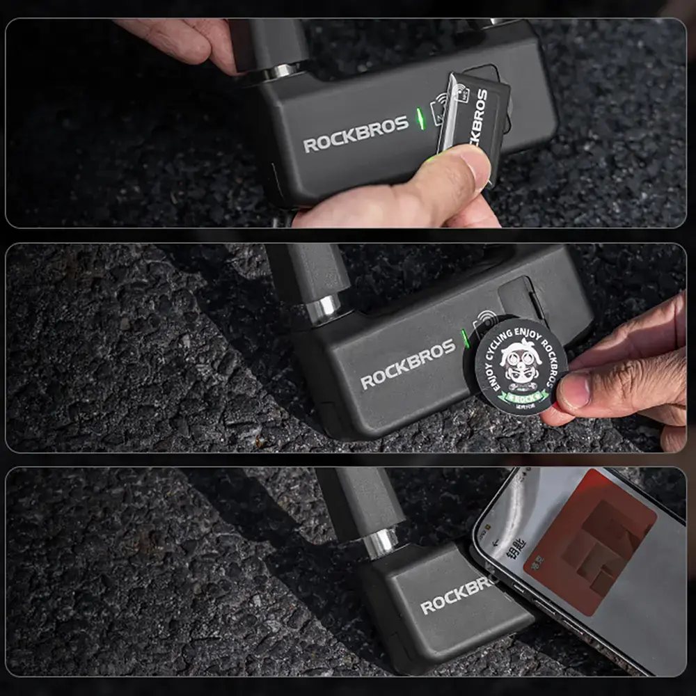 Rockbros RBNS1 SMART Bike Lock with NFC Reader - Black