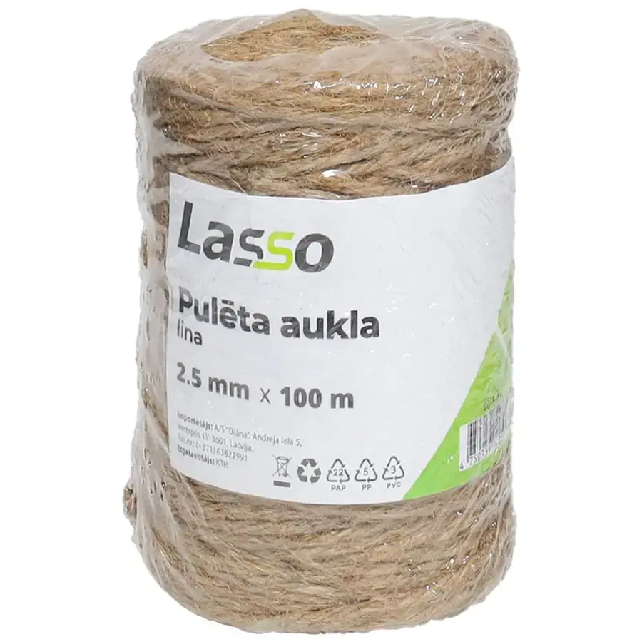 Cord polished 2.5mm 100m linen