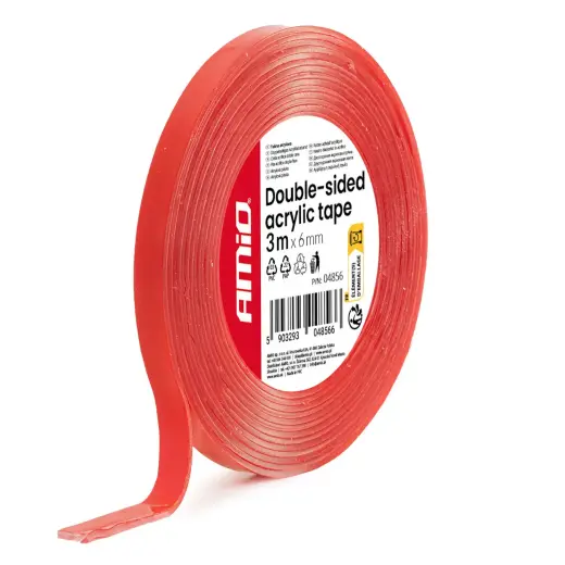 Double-sided acrylic tape  6mm x 3m x 1mm AMIO-04856