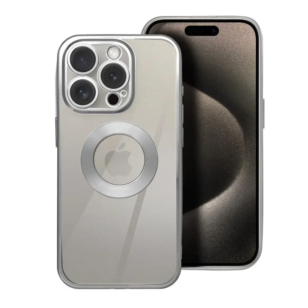 GLAM maciņš telefonam iPhone 17 Pro sudraba krāsā