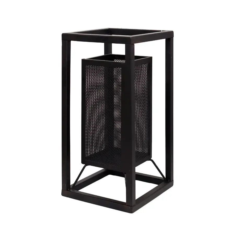 Laterna metāla Livio 16x16x31cm, melna