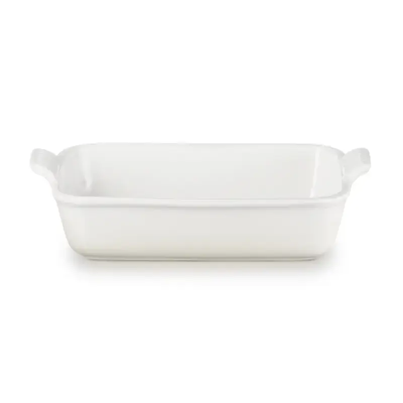 "Le Creuset" stačiakampio formos "Heritage Stoneware" 26x19 cm / 2,4 l baltos spalvos