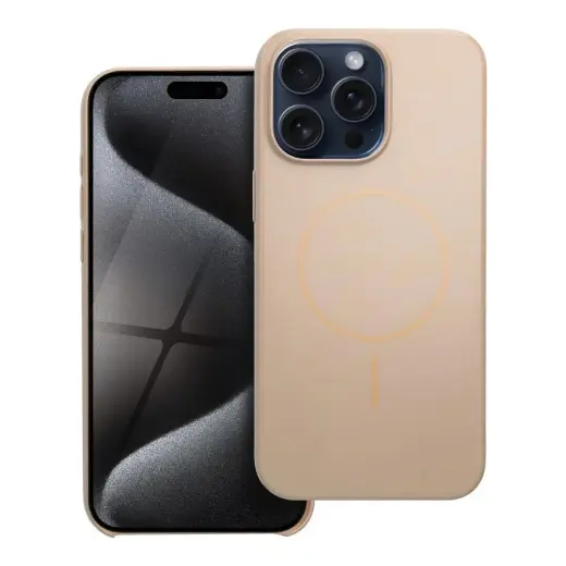 Case for iPhone 15 PRO Glossy Mag Cover compatible with MagSafe desert gold