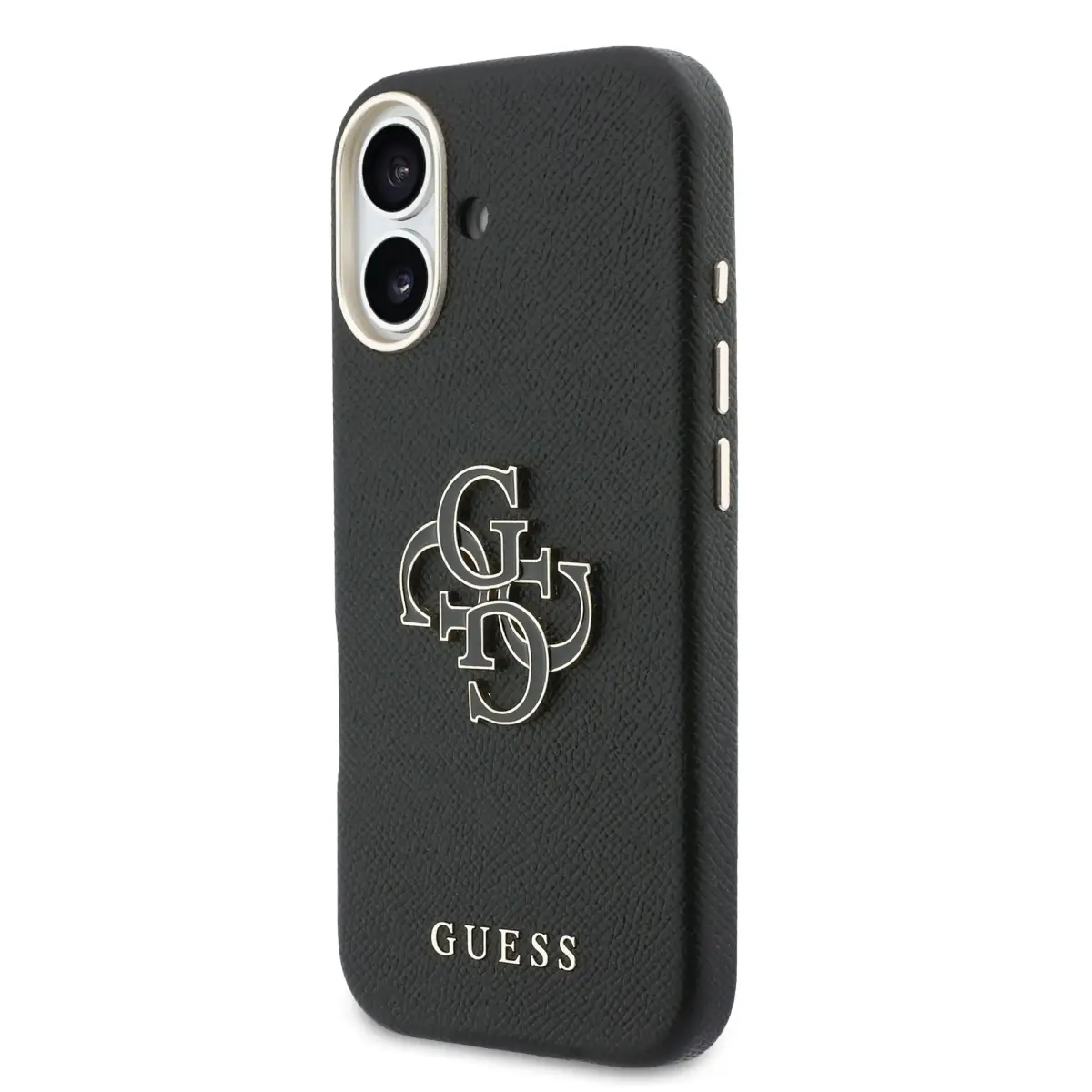 Guess PU Resin Logo maciņš telefonam iPhone 17 melns