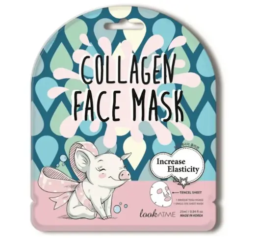 Look At Me, Collagen, Boosts Elasticity, Sheet Mask, For Face, Weekly or as needed, 25 ml