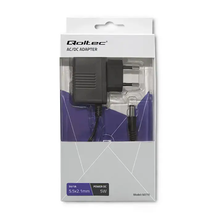 Qoltec Plug-in power supply 5W | 5V | 1A | 5.5*2.1