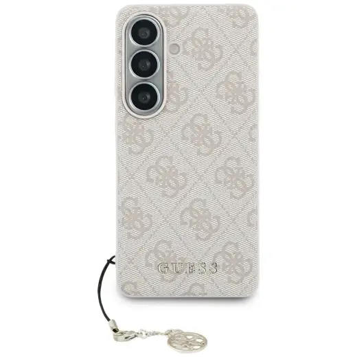 Guess 4G Classic Logo Charm maciņš ar MagSafe atbalstu telefonam Samsung Galaxy S26 (S942) rozā