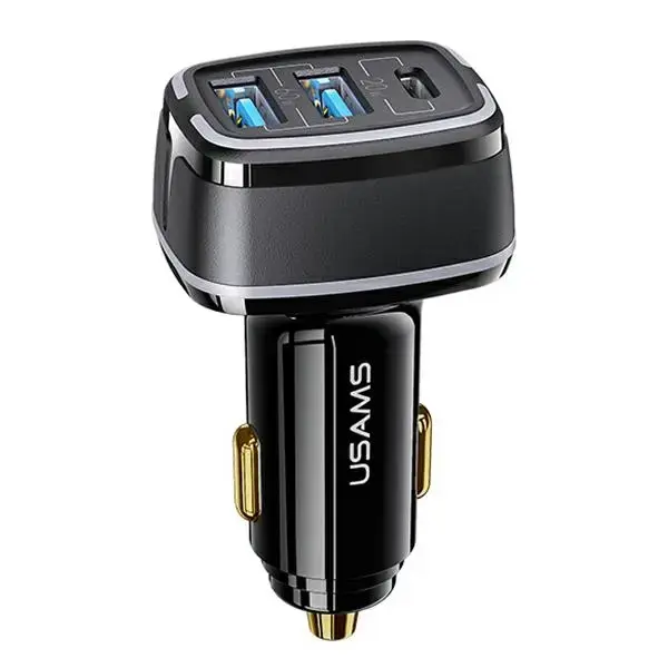 USAMS US-CC126 C24 car charger | 80W | QC | USB-A, USB-C | black