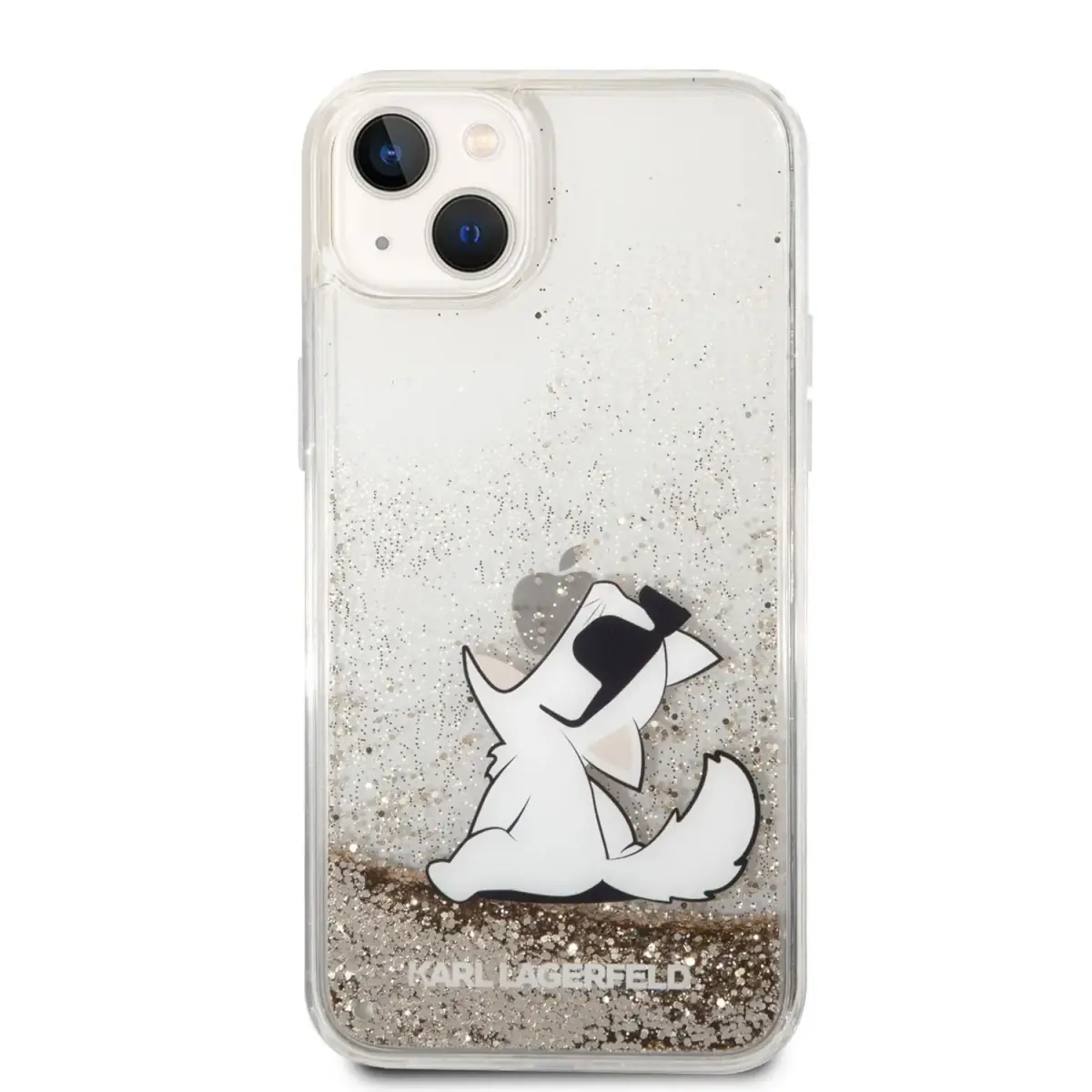 Karl Lagerfeld Liquid Glitter Choupette Eat Case for iPhone 14 Plus Gold