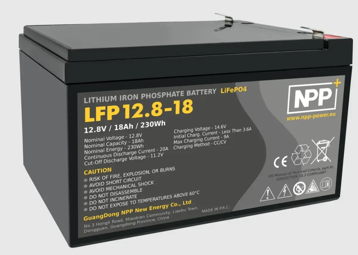 NPP Battery LiFePO4 12.8V 18Ah