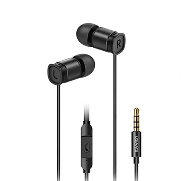 USAMS Słuchawki EP-46 jack 3,5 mm czarny|black 1,2m HSEP4601
