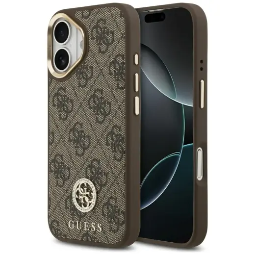 Case Guess 4G Strass Logo MagSafe for iPhone 17 brown