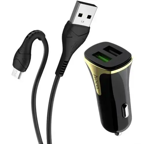 Hoco Z31 auto lādētājs | 18W | QC | USB-A | with Micro USB cable included