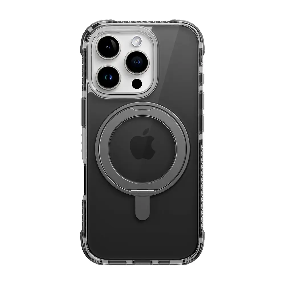 Rock Rotating Stand Crystal Series maciņš ar statīvu telefonam iPhone 16 melns