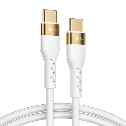 Joyroom Liquid Silicone USB Type C - USB Type C charging | data cable PD 100W 1.2m white (S-1250N18-10)
