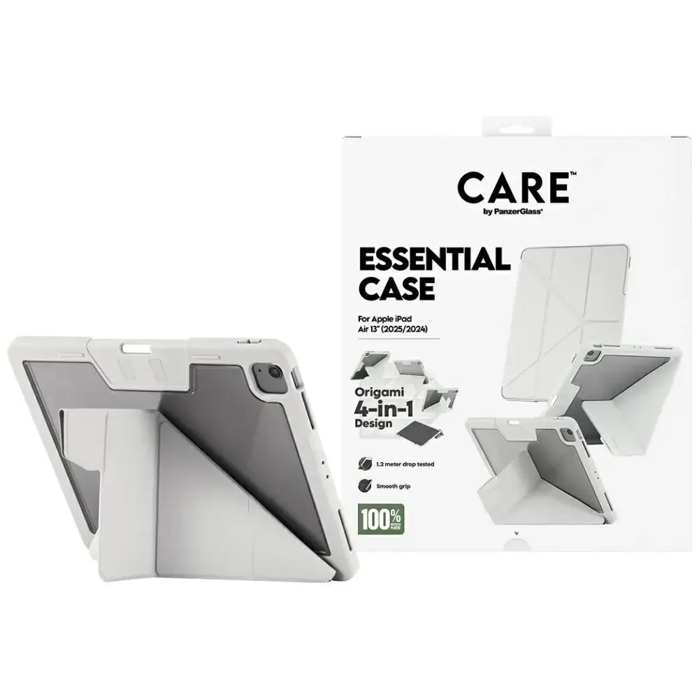 Etui Care by PanzerGlass Y fold do iPad   Air 13" (2024|2025) jasnoszary