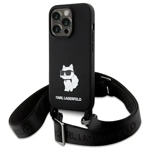 Karl Lagerfeld KLHCP15LSCBSCNK iPhone 15  Pro 6.1" hardcase czarny|black Crossbody Silicone Choupette
