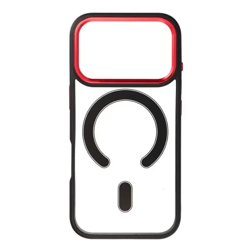 Color Edge Mag telefono dėklas su MagSafe palaikymu iPhone 17 Pro juodas raudonas