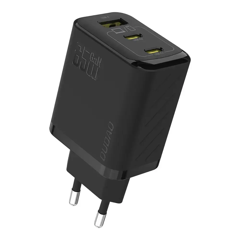 Dudao A29 tīkla lādētājs | 65W | GaN | USB-C, USB-A | melns