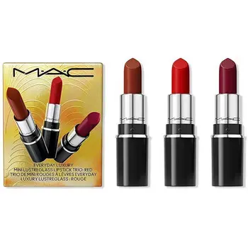 MAC Everyday Luxury Mini Lustreglass Red Lipstick Trio 