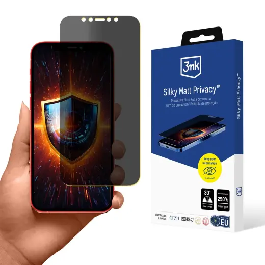 3mk Silky Matt Privacy matt kaitsekile telefonile iPhone 12 Pro (privaatsusefekt)