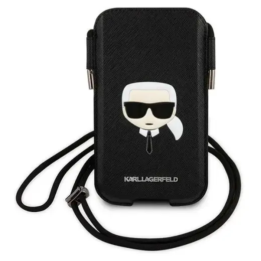 Karl Lagerfeld Head Saffiano PU Pouch L Black