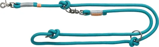 Pavada : Trixie BE NORDIC adjustable leash, L–XL: 2.00 m|ø 13 mm, petrol|light petrol|grey|light grey.