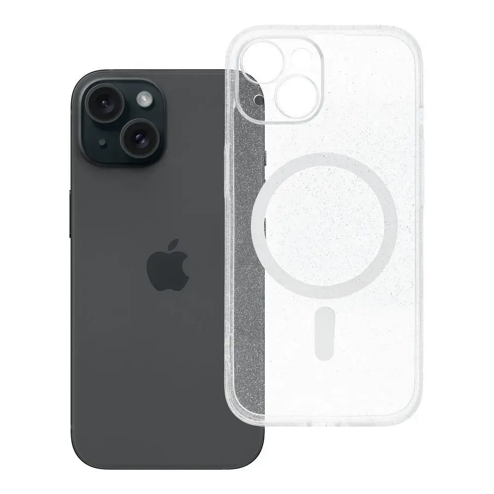 Clear Mag maciņš ar MagSafe atbalstu telefonam iPhone 15 caurspīdīgs