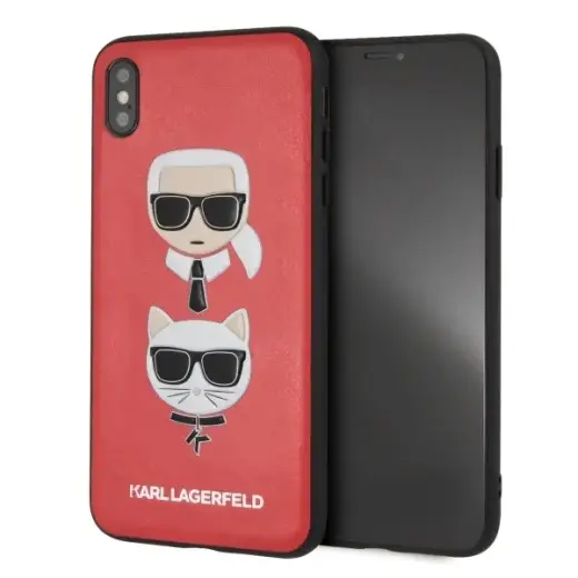 Karl Lagerfeld KLHCI65KICKCRE iPhone XsMax hardcase czerwony|red Karl & Choupette