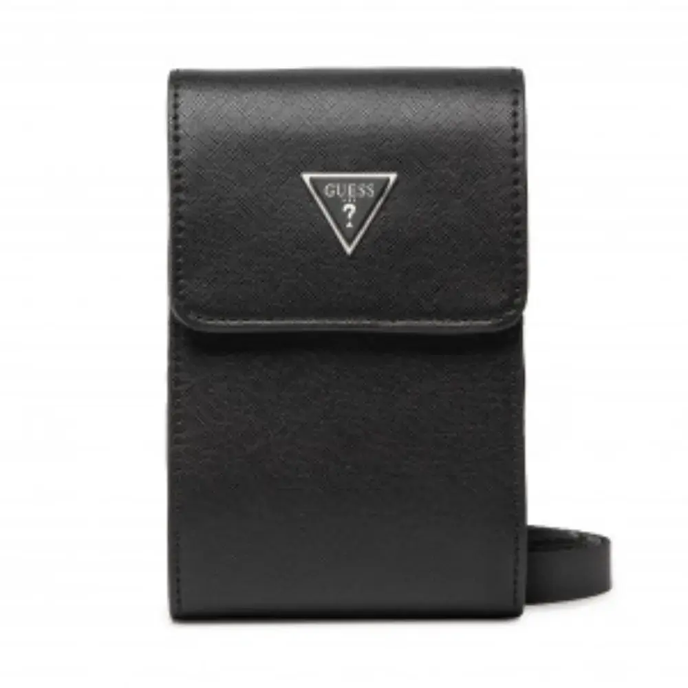 Guess, Guess, Synthetic Leather, Badge Holder, Textile Crossbody Bag, Black, HMCERT, 11 x 17 x 4 cm, For Women