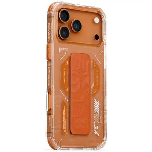 Skinarma Helio Case for iPhone 17 Pro Max Magnetic Charging + Grip Stand Orange