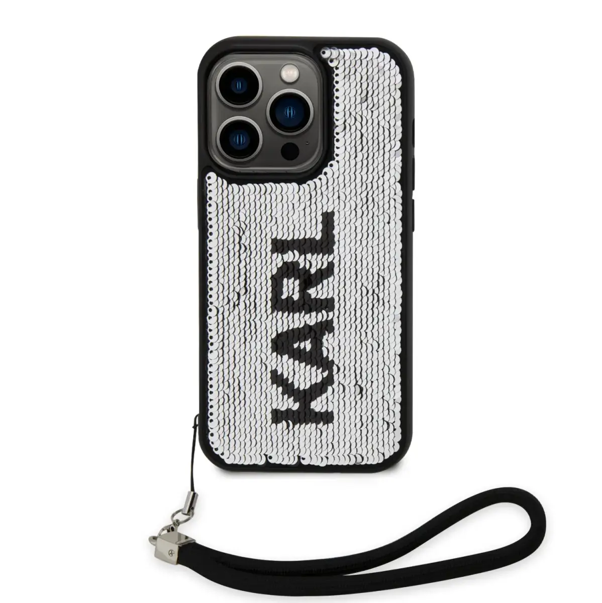 Karl Lagerfeld Sequins Reversible Case for iPhone 13 Pro Black|Silver