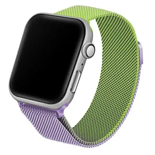 Beline Steel viedpulksteņa siksniņa priekš Apple Watch (38/40/41 mm) | nerūsējošs tērauds | zaļa/violeta