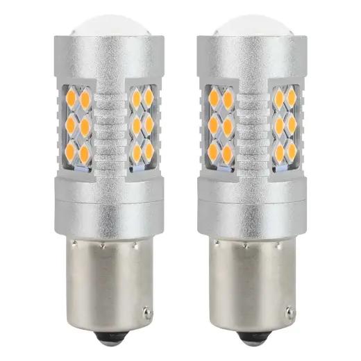 Żarówki LED CANBUS 3030 24SMD 1156 BAU15S PY21W Amber 12V/24V