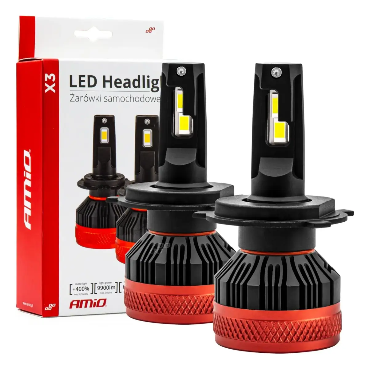 LED Headlights X3 Series H4/H19 AMiO-02979