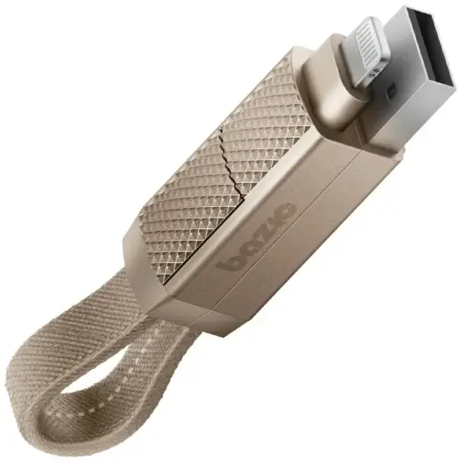 Bazic GoCharge Alucable 4-in-1 провод для передачи данных и зарядки | USB-A на USB-C, Lightning | PD | 60W | 0.15m | золотой