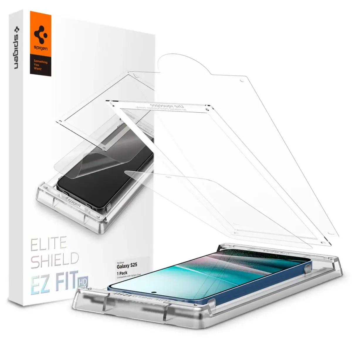 Spigen ELITE SHIELD EZ FIT hibrīda stikls Samsung Galaxy S25 - Caurspīdīgs