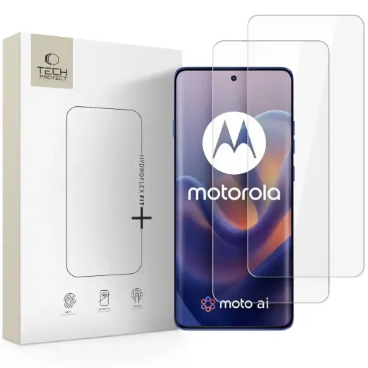 FOLIA HYDROŻELOWA TECH-PROTECT HYDROFLEX FIT+ 2-PACK MOTOROLA EDGE 60 / 60 PRO / 60 FUSION CLEAR