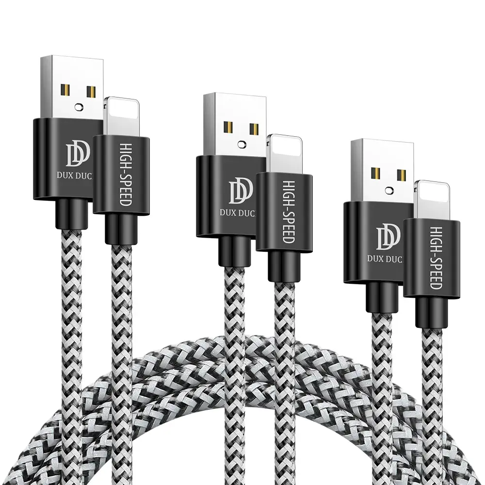 Dux Ducis K-ONE set 5 x USB - Lightning cable (2 x 1 m, 2 x 2 m, 1 x 3 m) 2A black