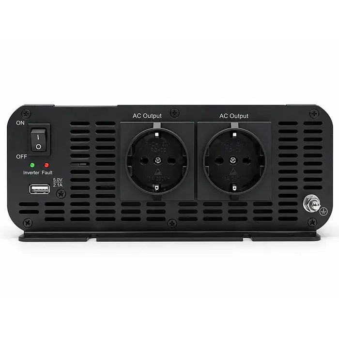 Qoltec MS Wave Voltage Converter | 12V to 230V | 2000/4000W | USB | Compatible with LiFePO4, GEL and AGM batteries