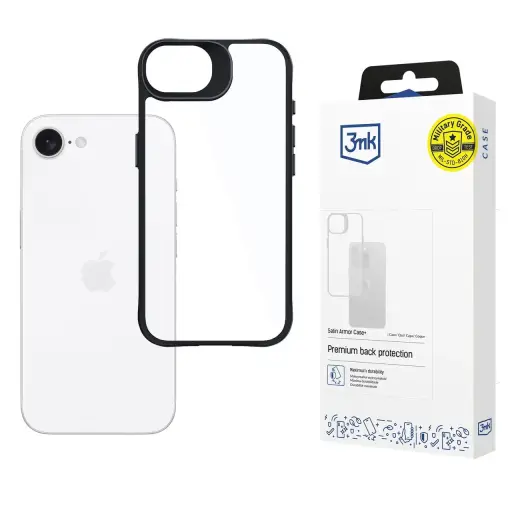 3mk Satin Armor Case+ for Apple iPhone 16e | SE 4 - transparent