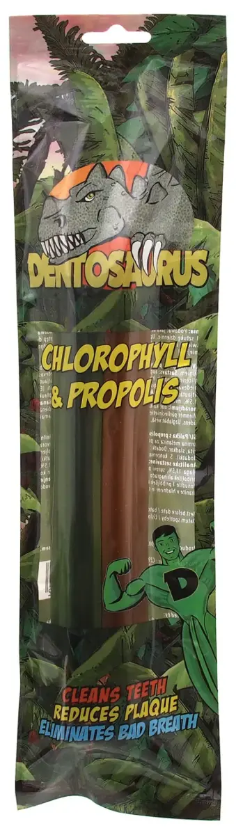 Gardums suņiem – Mr. Dental dentosaurus stick with propolis|chlorophyll Mix L 21cm, 2 gab