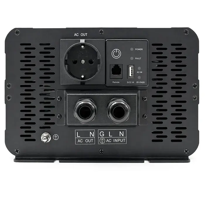 Qoltec Pure Sine Wave Inverter with UPS | 12V to 230V | 4000/8000W | USB | Compatible with LiFePO4 GEL AGM