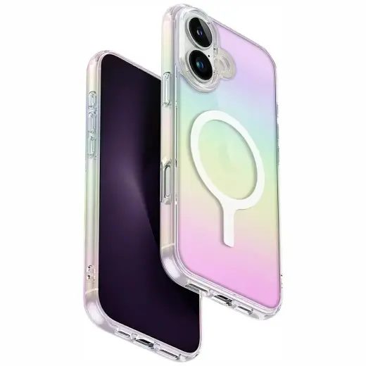 Case UNIQ Iridescia for iPhone 16 Magclick Charging holographic