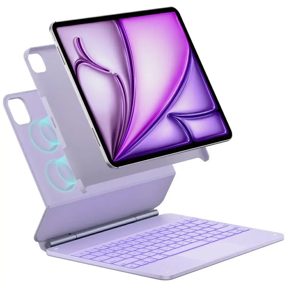 Case Typecase Edge + with keyboard for  iPad Air 13" 2024/2025 light purple