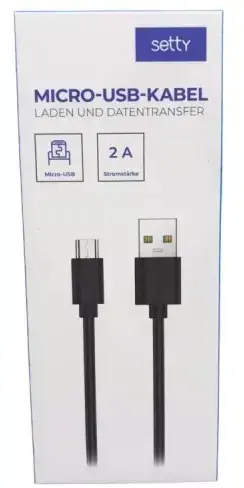 Setty cable USB - microUSB 1,0 m 2A melns