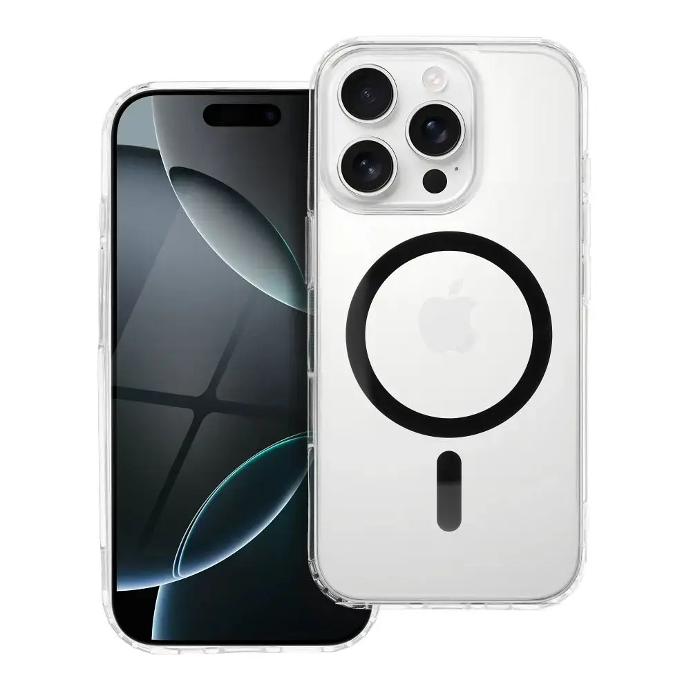 Drop Glue Colorful Ring telefono dėklas su stovu ir MagSafe palaikymu iPhone 11 juodas